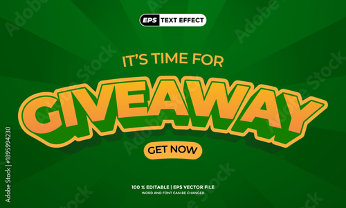 3D Text Effect Giveaway Design Template