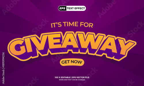 3D Text Effect Giveaway Design Template
