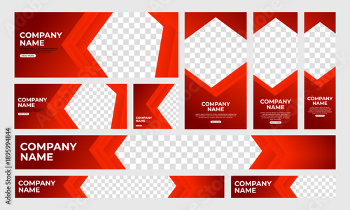 Abstract Modern Gradient Web Banner Template Set for Website Header, Social Media Cover, Template Design, Flayer