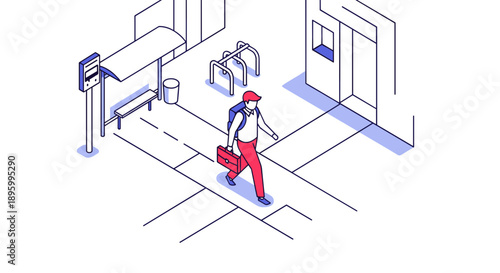 Man walking through airport security checkpoint.