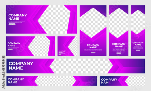 Abstract Modern Gradient Web Banner Template Set for Website Header, Social Media Cover, Template Design, Flayer