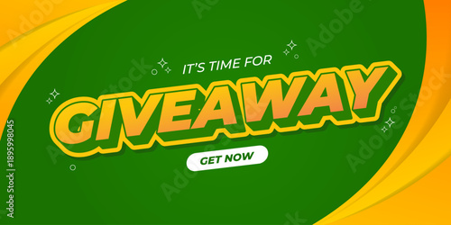 Giveaway Text Effect Design Template Design