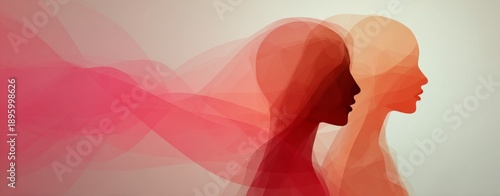 Abstract Women's Day banner featuring empty copy space