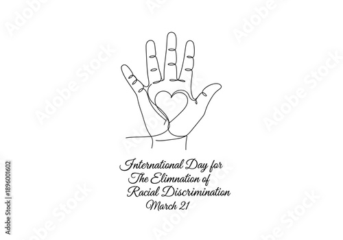 International day for the elimination of racial discrimination march 21 line art