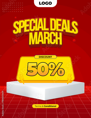 Special Deals March 50% Discount Promotional Banner Design