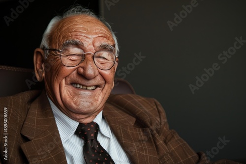 Wallpaper Mural Close up of joyful senior executive manager laughing, wearing suit and tie Torontodigital.ca