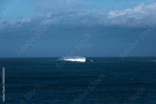 Belharra wave, one the highest of the world appearing at the basque coast next to Saint Jean de Luz; Basque Country.