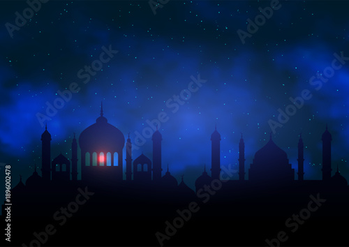 ramadan kareem background with mosque silhouette 3103