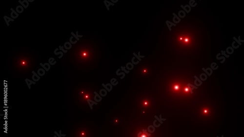 黒背景にゆっくり浮かび上がる赤色の粒子