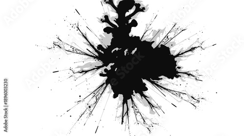 A complex geometric pattern with intricate lines sits centrally on a black background,