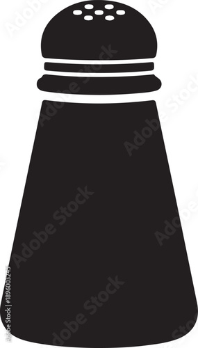 Salt Shaker Silhouette on White Background