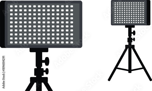 Black metal orchestral music stand with perforated desk on tripod for singer musician and conductor sheet music holder equipment for stage concert performance event.