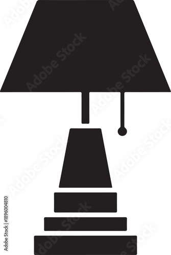 Table Lamp Silhouette on White Background