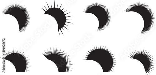 Collection of various false eyelashes on white background