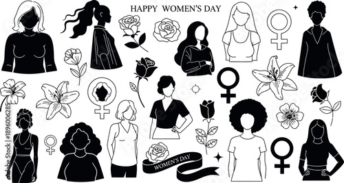Happy women's day march 8 2026 celebration illustration