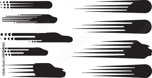 Motion blur abstract black and white speed lines graphic