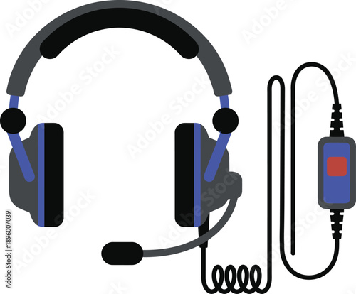 Professional communication headset with boom microphone and inline volume control for customer service support center operator and online gaming voice chat gear.
