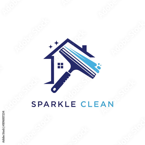 Logo representing a cleaning service with a house