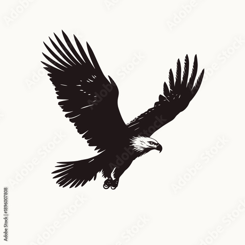 Majestic eagle soaring above a serene landscape