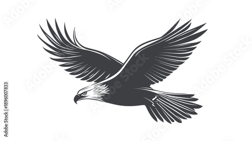 Majestic eagle soaring through a clear sky backdrop