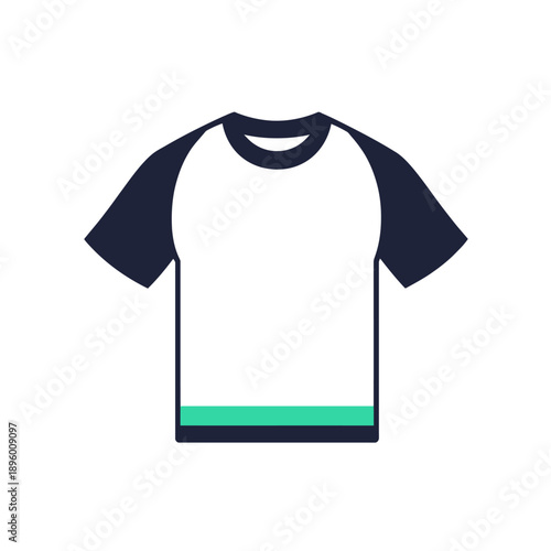Minimalist design of a casual t-shirt on white