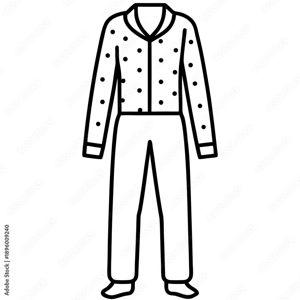 Naklejka premium Pajamas line art vector