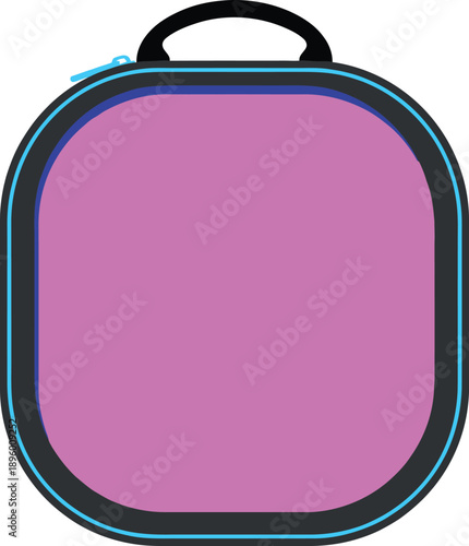 Pink protective carrying case bag with zipper and handle for safe storage of personal accessories or electronic devices travel organizer box pouch container luggage.