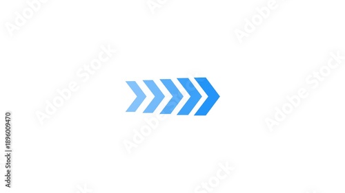 Sky blue direction concept arrow icon on white background. Abstract arrows indicates the direction of the overlay video.