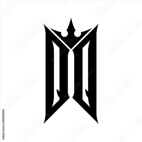 QQ Elegant black logo with crown in white background
