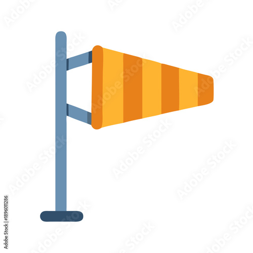 Stylized windsock illustration against White Background for stock usage