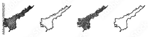 Sketch Andhra Pradesh map design set