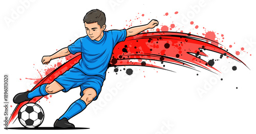 Dynamic Soccer Player in Action