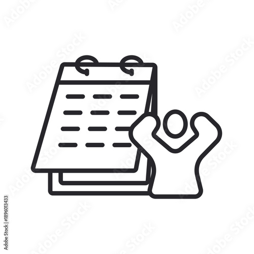 days off icons outline and Flat Style,transparent background