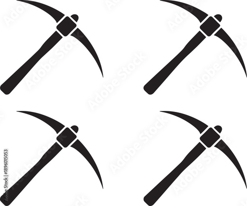 pickaxe icons bundle set on a white background