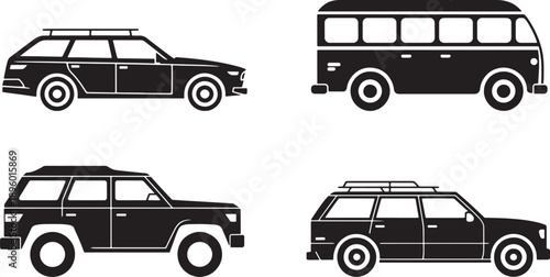 vehicle icons Collection bundle set on a clean background