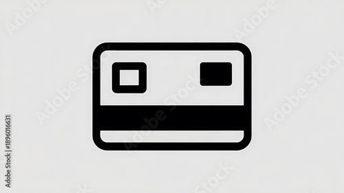 A minimalist vector icon of a credit card features a clean simple design conveying finance payment and banking concepts with a modern digital and universally recognizable symbol