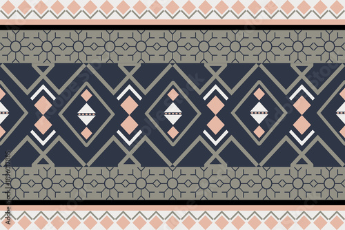 Bild auf Leinwand Seamless Ethnic and Geometric Pattern collection inspired by Tribal, Folk, and Handcrafted textures