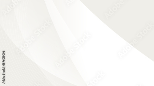 White abstract background with smooth curved waves, minimalist vector style elegant backdrop for corporate design.