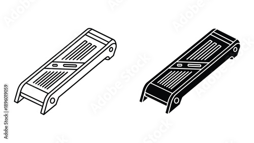 Illustration of two car ramps in different shades