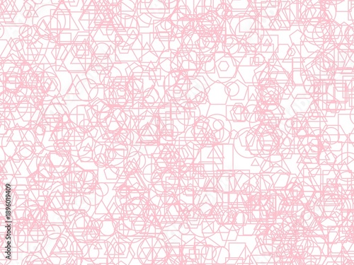 abstract shapes on white pink border