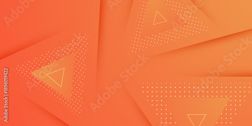 Abstract colorful fresh triangle orange banner background. Simple and trendy triangle papercut texture pattern banner element concept design.