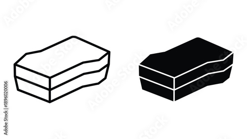 Simple black and white illustration of two stacked objects