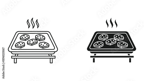 Freshly baked cookies on tray