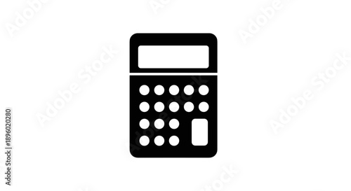 Simple Black Calculator Icon on White Background 2.