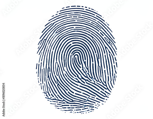 Adobe Illustrator Artwork of Detailed Blue Fingerprint Illustration. 