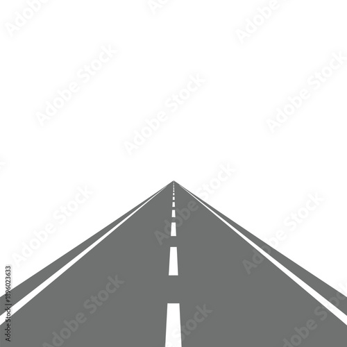 An empty road stretching into the distance with white lines marking the lanes on a clear day