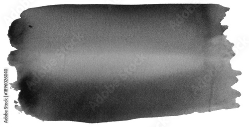 Gray watercolor brush stroke with textured paper effect