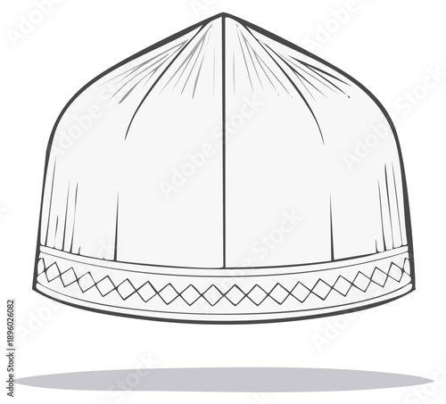 Vector illustration of a traditional skull cap, headwear