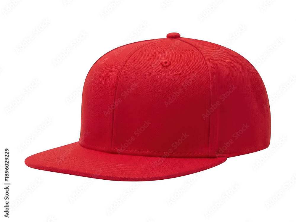 Fototapeta premium Bright red baseball cap isolated on transparent background