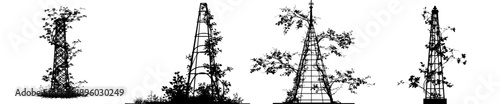 Nature's Tower: A Silhouette of a Garden Trellis